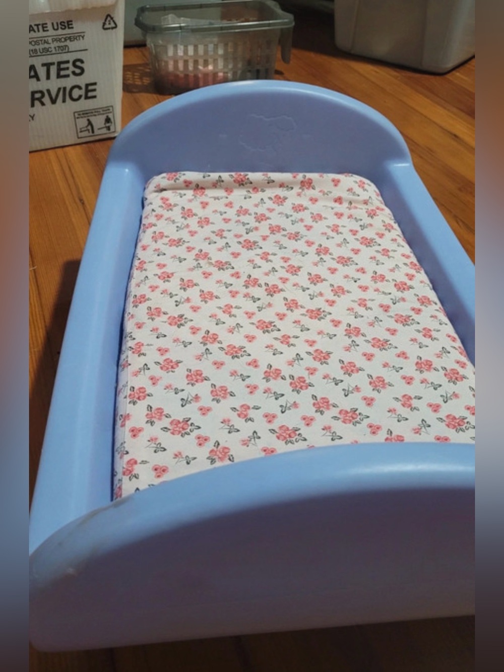 Vintage collectible Little Tikes Doll Bed – Lavender with Original Bedding
